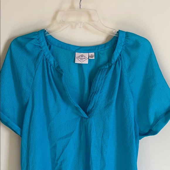 St John’s Bay Turquoise sheer blouse - Picture 3 of 5